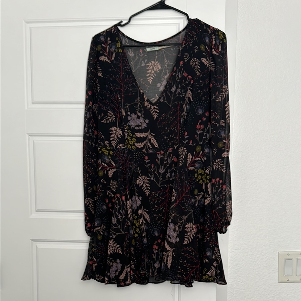 Urban Outfitters Kimchi Blue Floral Mini Dress - Black and Multicolor